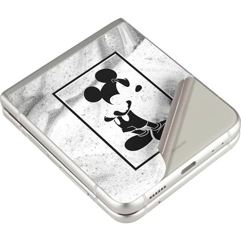 Disney Mickey Mouse Shape on Marble Galaxy Z Flip3 5G Skin